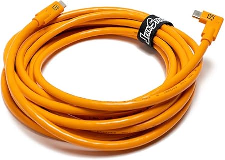 Tether Tools TetherPro USB-C to USB-C Right Angle Cable | for Power Delivery, Fast Transfer and Connection Between Camera and Computer | High Visibility Orange | 15 feet (4.6 m) Tether Tools TetherPro USB-C to USB-C Right Angle Cable | for Power Delivery, Fast Transfer and Connection Between Camera and Computer | High Visibility Orange | 15 feet (4.6 m)